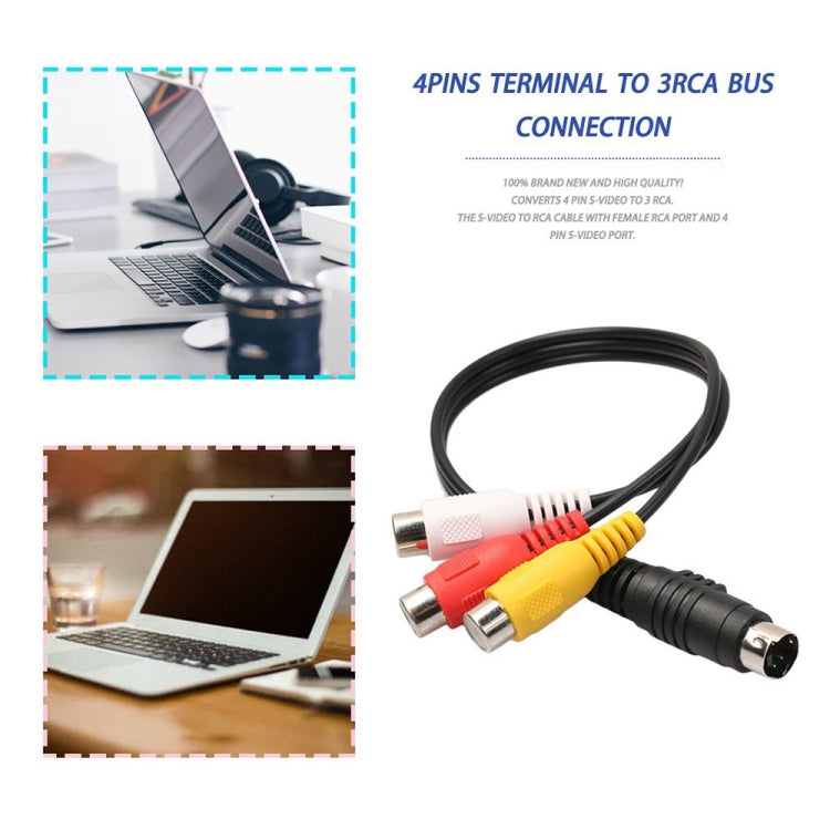 4-pin S-Video TV to RCA Converter AV female Cable Adapter, Length: 20cm - Cables by buy2fix | Online Shopping UK | buy2fix