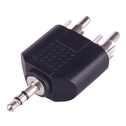 2 RCA Male to 3.5mm Male Jack Audio Y Adapter(Black) - RCA Adapter by buy2fix | Online Shopping UK | buy2fix