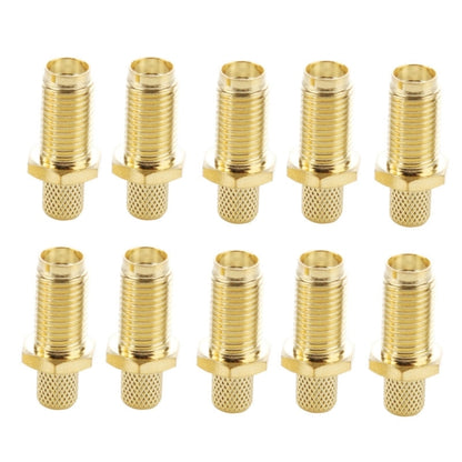 10 PCS Gold Plated SMA Female Crimp RF Connector Adapter for RG58 / RG400 / RG142 / LMR195 Cable - Connectors by buy2fix | Online Shopping UK | buy2fix