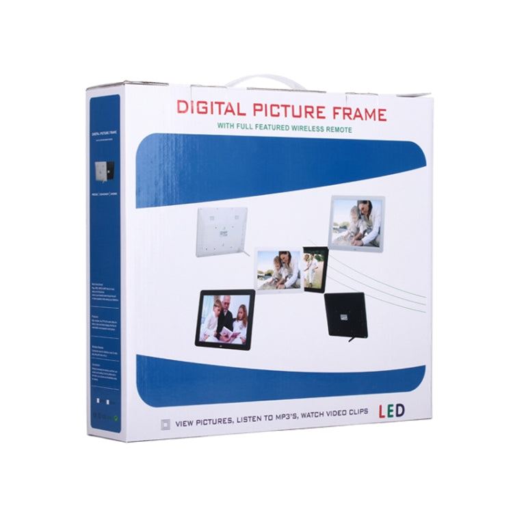 12.0 Inch LED Display Multi-media Digital Photo Frame with Holder / Music & Movie Player / Remote Control Function, Support USB / SD, Built in Stereo Speaker(Black) - Consumer Electronics by buy2fix | Online Shopping UK | buy2fix