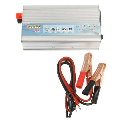 500W DC 12V to AC 220V Car Power Inverter with USB Port(Silver) - Others by buy2fix | Online Shopping UK | buy2fix