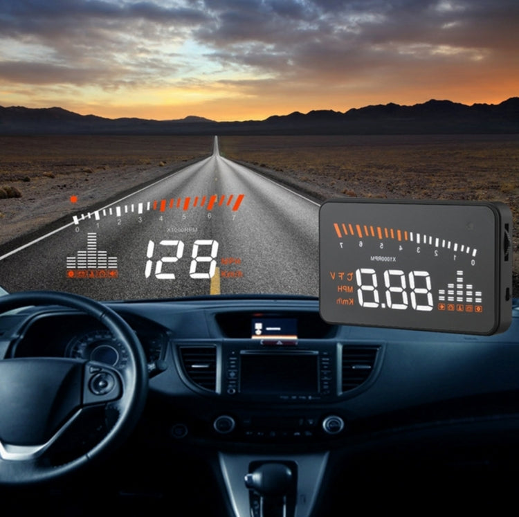 X5 HUD 3 inch Universal Multi Car Head Up Display with OBDII EOBD System, Light Sensors, Rotation Speed, Rotation Speed Unit, Unit Mark, Voltage, Water Temperature, Alarm mark(Black) - Head Up Display System by buy2fix | Online Shopping UK | buy2fix