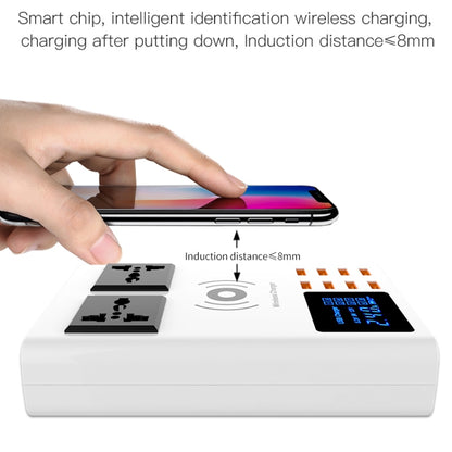 YC-CDA10W 10W Multi Port USB Intelligent Digital Display Fast Charging Wireless Charger, UK Plug - Multifunction Charger by buy2fix | Online Shopping UK | buy2fix