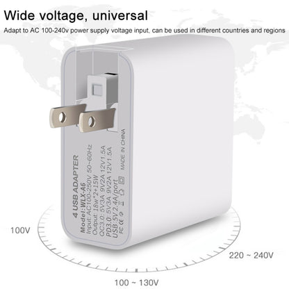 WLX-A6 4 Ports Quick Charging USB Travel Charger Power Adapter, EU Plug - Apple Accessories by buy2fix | Online Shopping UK | buy2fix