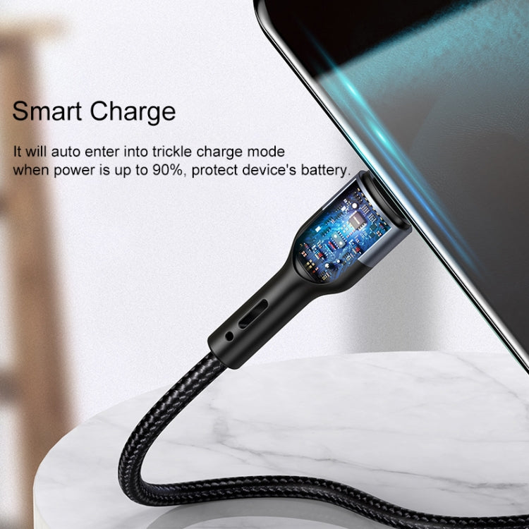 USAMS US-SJ450 U55 2A Micro USB Aluminum Alloy Weave Charging Cable, Length:1m(Black) - Micro USB Cable by USAMS | Online Shopping UK | buy2fix