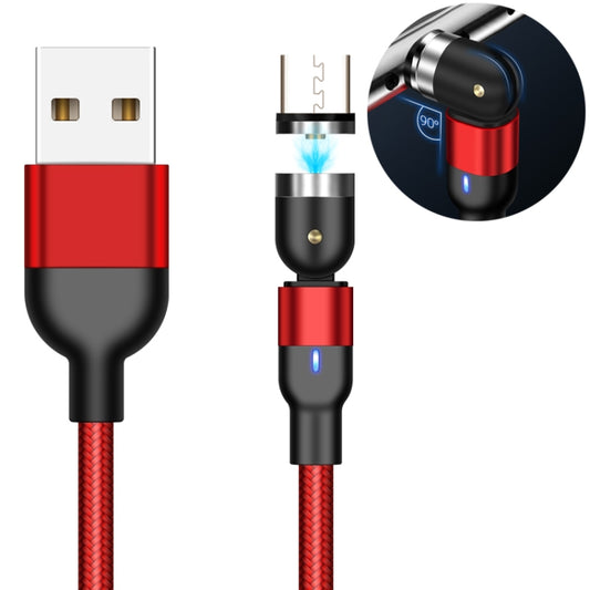 2m 2A Output USB to Micro USB Nylon Braided Rotate Magnetic Charging Cable(Red) - Mobile Accessories by buy2fix | Online Shopping UK | buy2fix