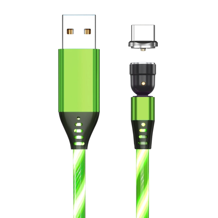 2.4A USB to USB-C / Type-C 540 Degree Bendable Streamer Magnetic Data Cable, Cable Length: 1m (Green) - Mobile Accessories by buy2fix | Online Shopping UK | buy2fix