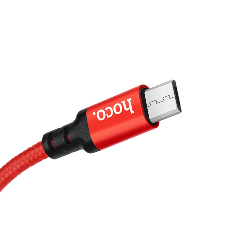 hoco X14 2m Nylon Braided Aluminium Alloy Micro USB to USB Data Sync Charging Cable(Red) - Micro USB Cable by hoco | Online Shopping UK | buy2fix