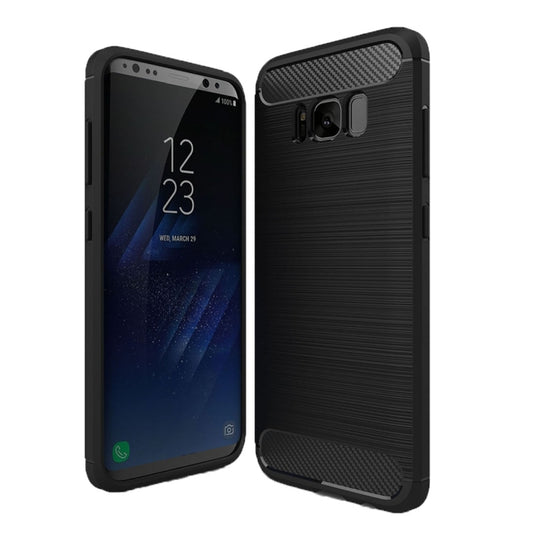 For Galaxy S8 Brushed Carbon Fiber Texture Shockproof TPU Protective Cover Case (Black) - Samsung Accessories by buy2fix | Online Shopping UK | buy2fix