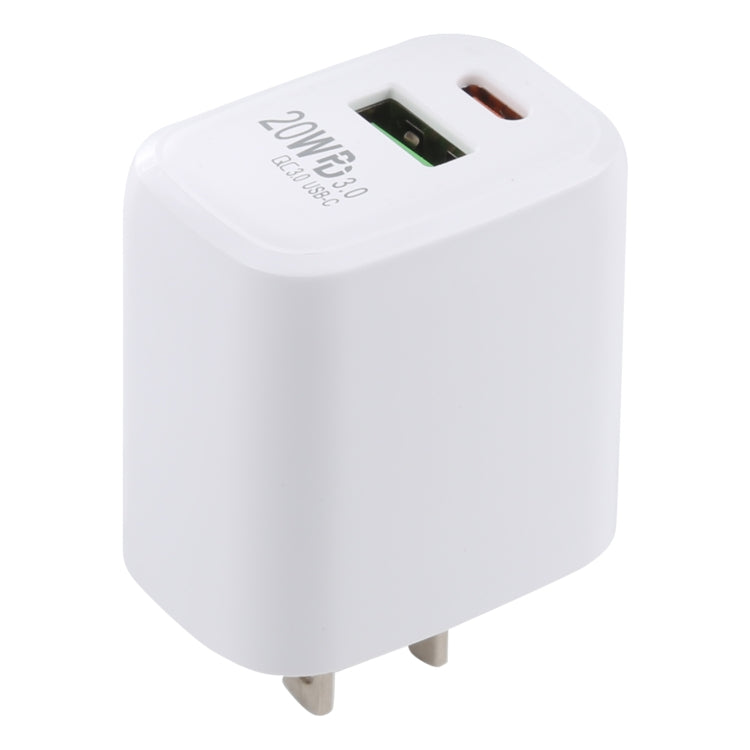 LZ-215A+C 20W QC 3.0 USB + PD 3.0 USB-C / Type-C Fast Charging Travel Charger, US Plug - USB Charger by buy2fix | Online Shopping UK | buy2fix