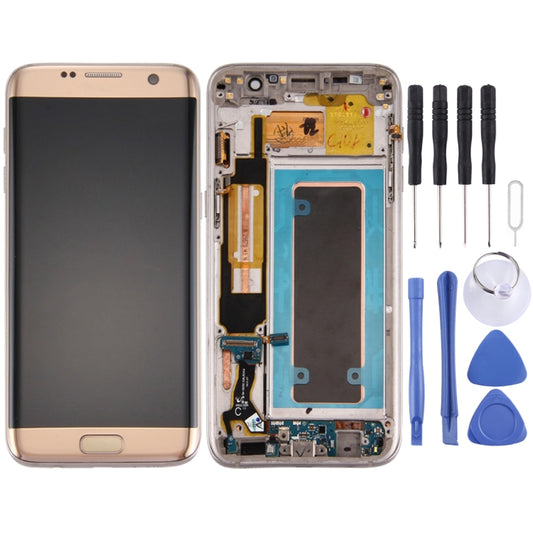 Original LCD Screen and Digitizer Full Assembly with Frame & Charging Port Board & Volume Button & Power Button For Galaxy S7 Edge / G935F(Gold) - Galaxy S Series Parts by buy2fix | Online Shopping UK | buy2fix