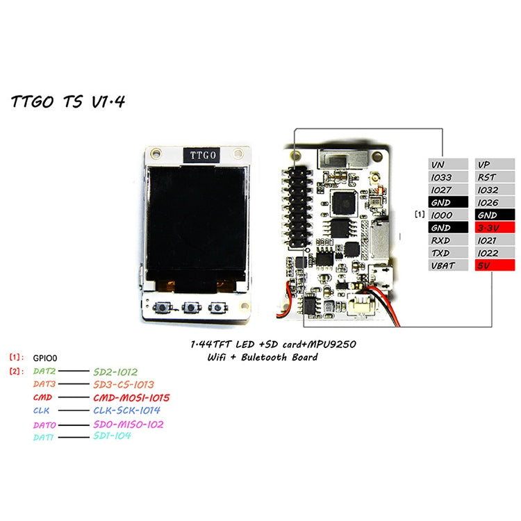 TTGO TS V1.4 ESP32 1.8 inch TFT  SD Card MPU9250 WiFi Bluetooth Module - Module by TTGO | Online Shopping UK | buy2fix