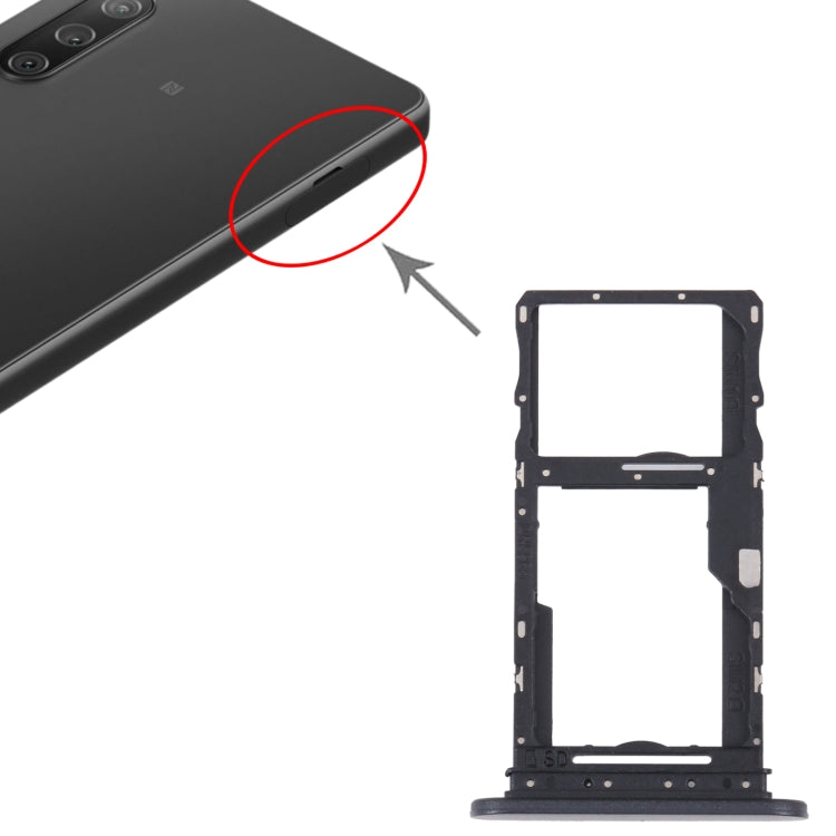 For Sony Xperia 10 IV Original SIM Card Tray + SIM / Micro SD Card Tray (Black) - Repair & Spare Parts by buy2fix | Online Shopping UK | buy2fix