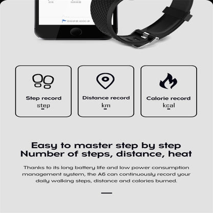 116plus 1.3 inch Color Screen Smart Bracelet IP67 Waterproof, Support Call Reminder/ Heart Rate Monitoring /Blood Pressure Monitoring/ Sleep Monitoring/Excessive Sitting Reminder/Blood Oxygen Monitoring(Blue) - Smart Wear by buy2fix | Online Shopping UK | buy2fix