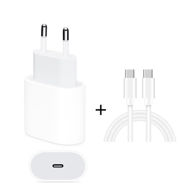 2 in 1 Single USB-C / Type-C Port Travel Charger + 3A PD 3.0 USB-C / Type-C to USB-C / Type-C Fast Charge Data Cable Set, Cable Length: 1m(EU Plug) - Mobile Accessories by buy2fix | Online Shopping UK | buy2fix