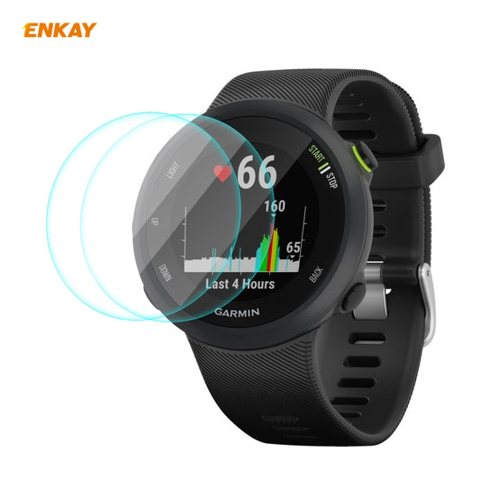 For Garmin Forerunner 45 / 45S 2 PCS ENKAY Hat-Prince 0.2mm 9H 2.15D Curved Edge Tempered Glass Screen Protector  Watch Film - Screen Protector by ENKAY | Online Shopping UK | buy2fix