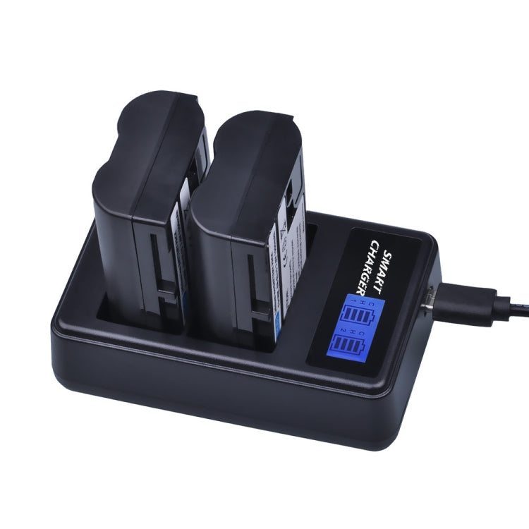 Suitable For Nikon EN-EL15 Smart LCD Display USB Dual Charger - Battery USB Charger by buy2fix | Online Shopping UK | buy2fix