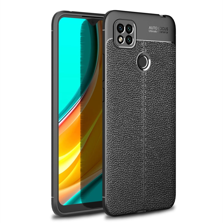 For Xiaomi Redmi 9C Litchi Texture TPU Shockproof Case(Black) - Xiaomi Cases by buy2fix | Online Shopping UK | buy2fix