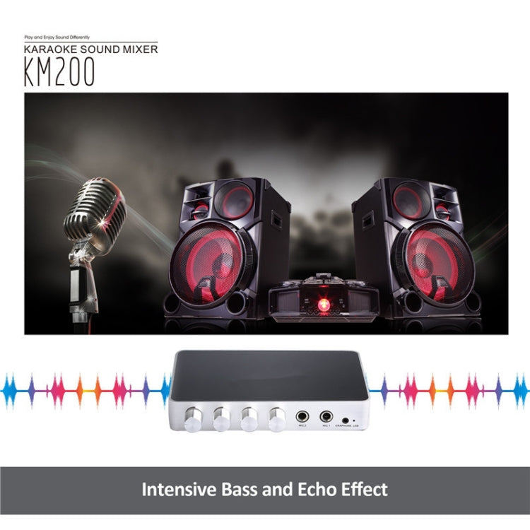 KM200 Portable Digital Stereo Audio Echo System Machine HDMI Karaoke Mixer Amplifier 4K/2K TV PC Home Theater - Consumer Electronics by buy2fix | Online Shopping UK | buy2fix