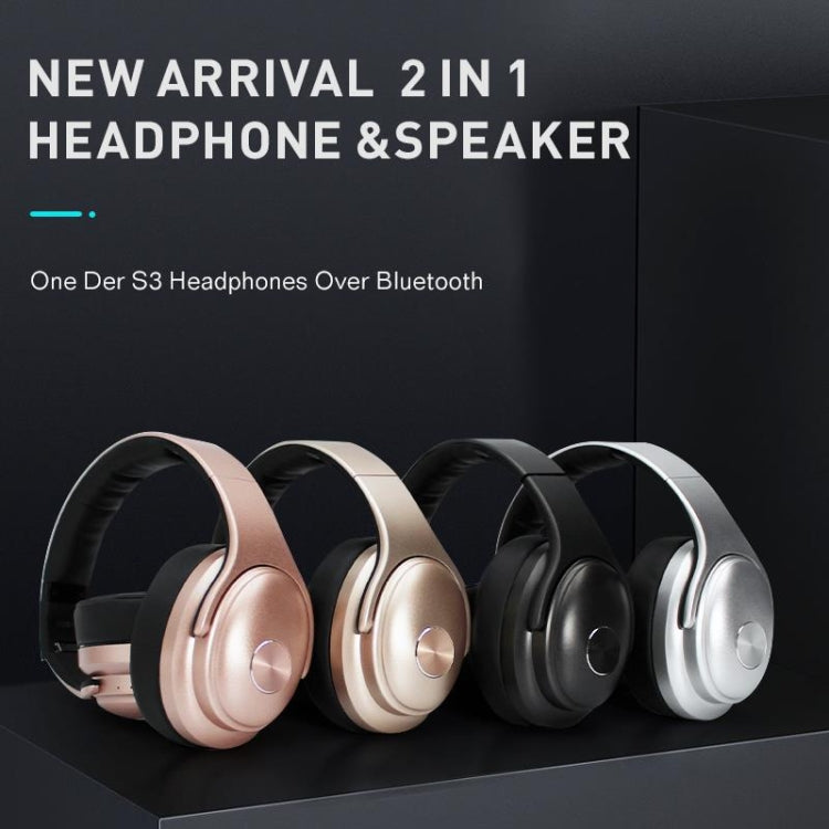 OneDer S3 2 in1 Headphone & Speaker Portable Wireless Bluetooth Headphone Noise Cancelling Over Ear Stereo(Silver) - Headset & Headphone by OneDer | Online Shopping UK | buy2fix