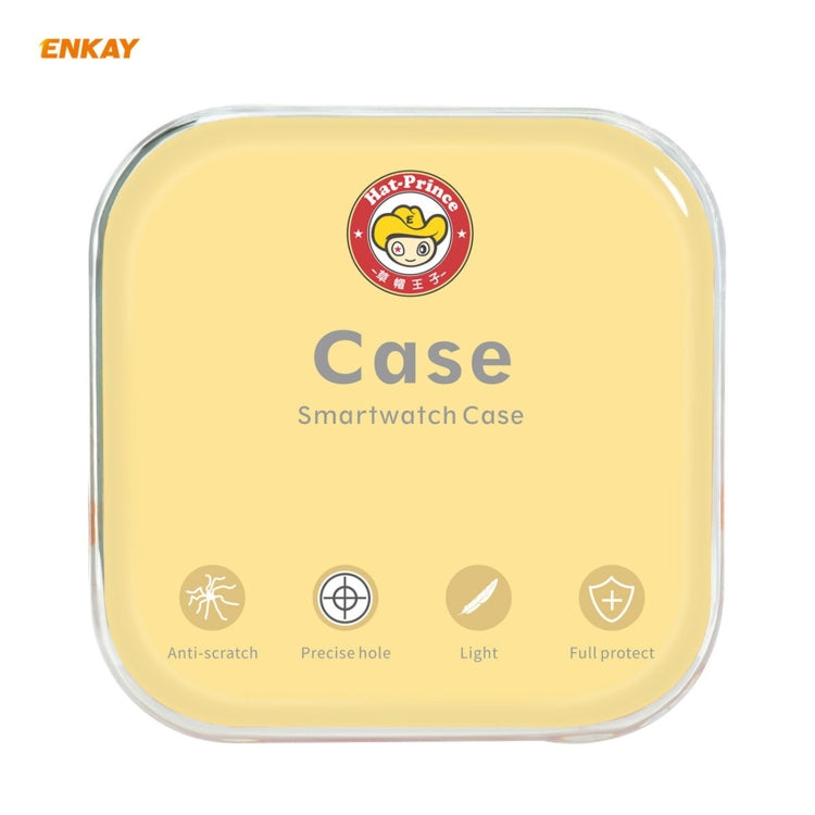 ENKAY Hat-Prince Full Coverage Electroplated PC Case + Tempered Glass Protector for Apple Watch Series 6 / 5 / 4 / SE 44mm(Black+Champagne) - Watch Cases by ENKAY | Online Shopping UK | buy2fix