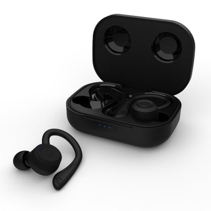 T20 TWS Bluetooth Hooks Wireless Sports Headphones with Charging Box IPX6 Waterproof Noise-cancelling Earphones(Black) - Bluetooth Earphone by buy2fix | Online Shopping UK | buy2fix