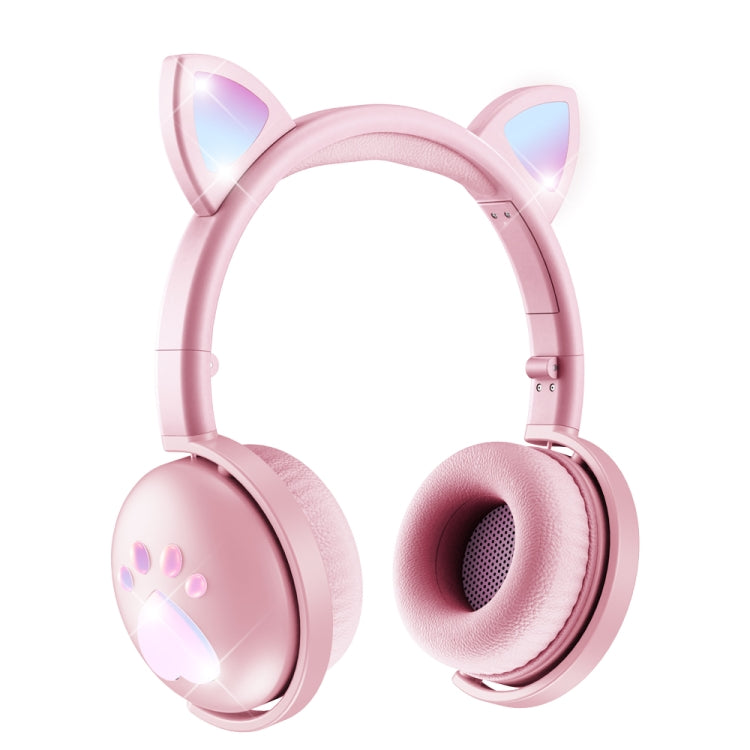 BK9 HiFi 7.1 Surround Sound Cat Claw Luminous Cat Ear Bluetooth Gaming Headset with Mic(Pink) - Multimedia Headset by buy2fix | Online Shopping UK | buy2fix