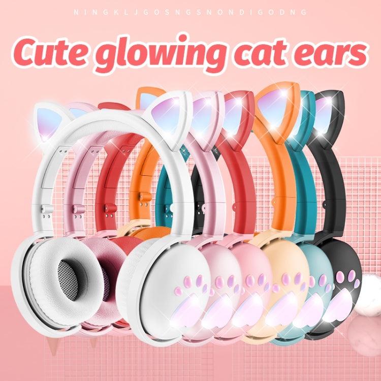 BK9 HiFi 7.1 Surround Sound Cat Claw Luminous Cat Ear Bluetooth Gaming Headset with Mic(White) - Multimedia Headset by buy2fix | Online Shopping UK | buy2fix