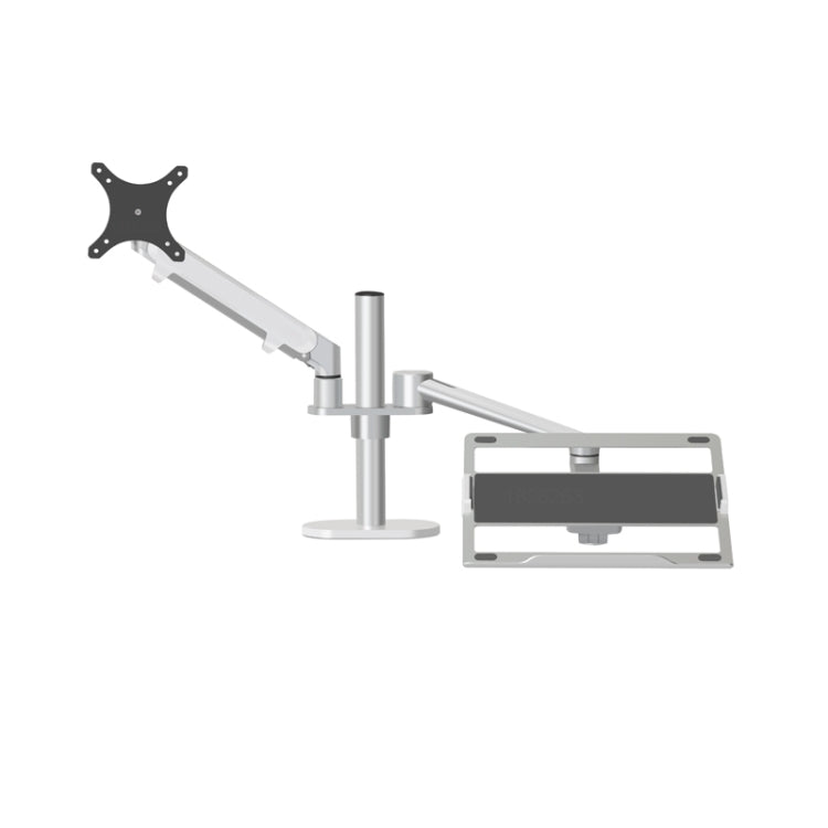 OL-3S Aluminum Height Adjustable Desktop Computer Stand for 17-32 inch and 12-17 inch Monitor(Silver) - Computer & Networking by buy2fix | Online Shopping UK | buy2fix