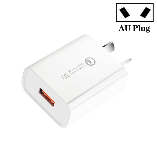 CA-25 QC3.0 USB 3A Fast Charger for Mobile Phone, AU Plug(White) - Apple Accessories by buy2fix | Online Shopping UK | buy2fix