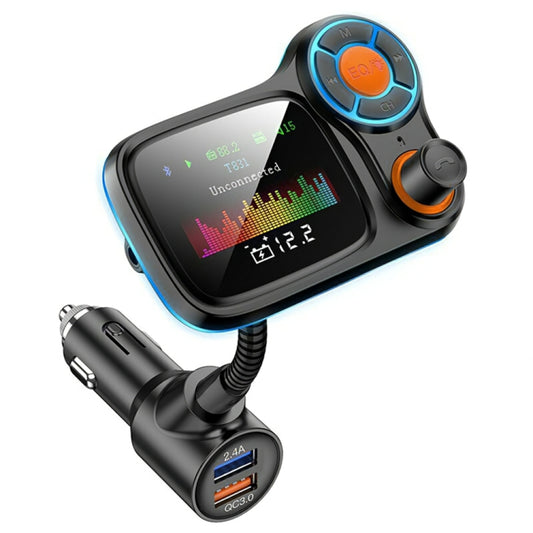 T831 Bluetooth 5.0 Car FM Transmitter Colorful Adapter Car MP3 Player - In Car by buy2fix | Online Shopping UK | buy2fix