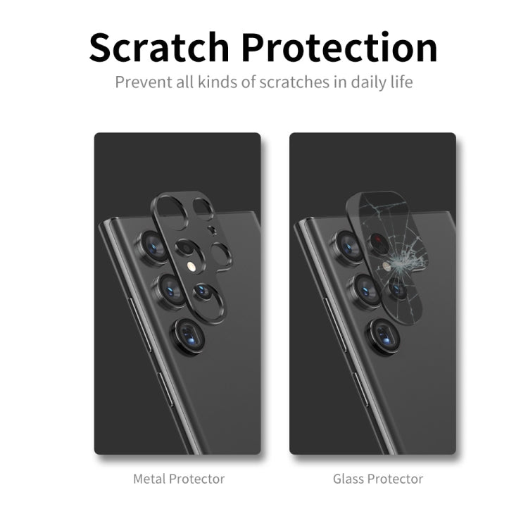 For Samsung Galaxy S22 Ultra 5G ENKAY Aluminium Alloy Camera Lens Protector Full Cover(Silver) - Galaxy S22 Ultra 5G Tempered Glass by ENKAY | Online Shopping UK | buy2fix