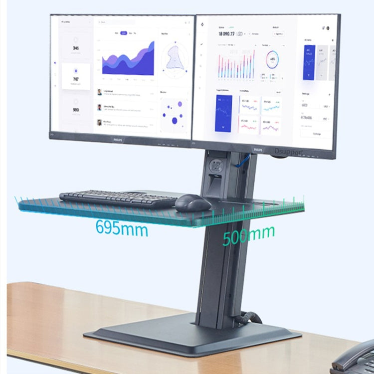 NORTH BAYOU NB S100 Computer Stand 22-27 inch Dual Monitor Mount with Keyboard Plate - Computer & Networking by buy2fix | Online Shopping UK | buy2fix