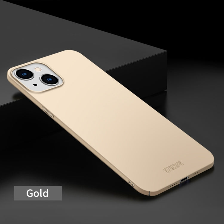 For iPhone 14 MOFI Frosted PC Ultra-thin Hard Case (Gold) - iPhone 14 Cases by MOFI | Online Shopping UK | buy2fix