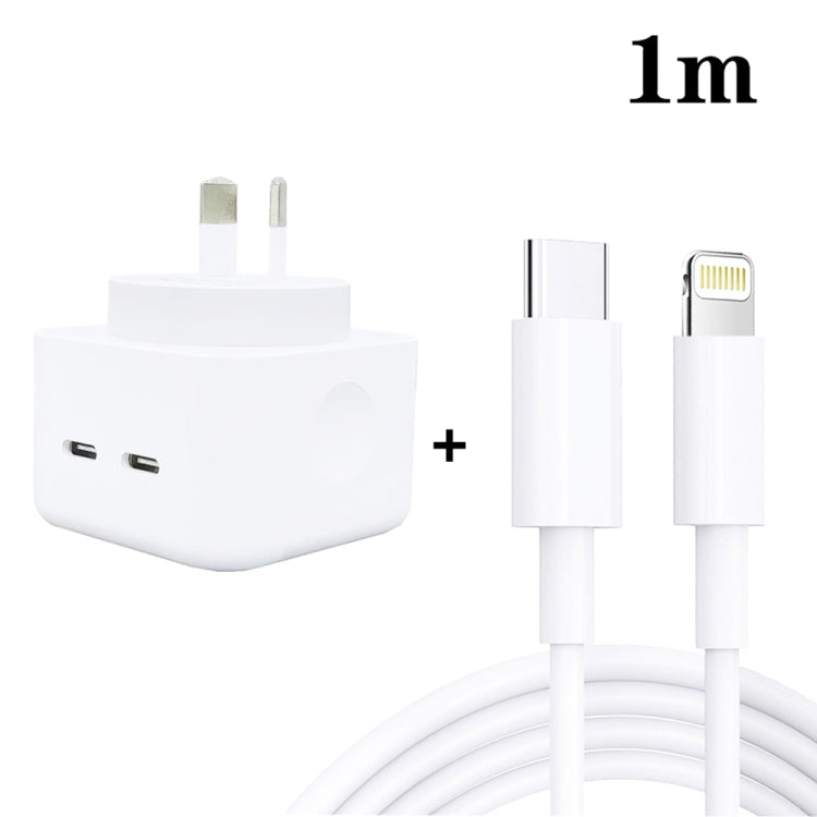 SDC-40W Dual PD USB-C / Type-C Ports Charger with 1m Type-C to 8 Pin Cable, AU Plug - Apple Accessories by buy2fix | Online Shopping UK | buy2fix