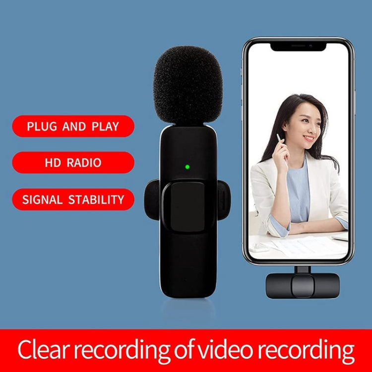 K9 Wireless Clip-on Auto-Sync Noise Cancelling Live Mini Microphone with 8-Pin Receiver - Consumer Electronics by buy2fix | Online Shopping UK | buy2fix