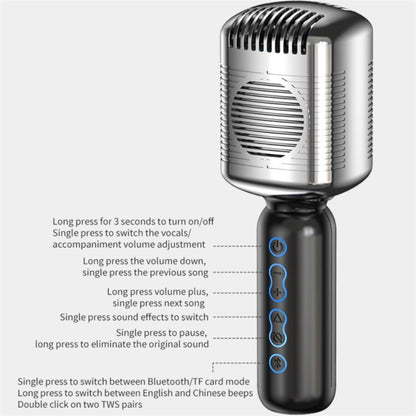 KM600 Wireless Microphone TWS Handheld Noise Reduction Smart Bluetooth-compatible Condenser Mic Music Player for Singing(Gold) - Consumer Electronics by buy2fix | Online Shopping UK | buy2fix