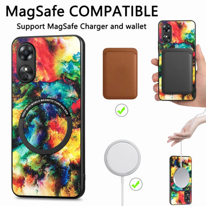 For OPPO A17 Colored Drawing Leather Back Cover Magsafe Phone Case(Colorful Cube) - OPPO Cases by buy2fix | Online Shopping UK | buy2fix
