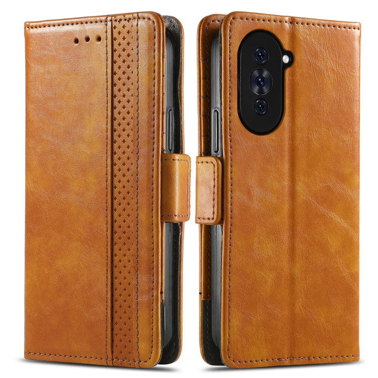 For Huawei  Nova 10 CaseNeoSplicing Dual Magnetic Buckle Leather Phone Case(Khaki) - Huawei Cases by buy2fix | Online Shopping UK | buy2fix