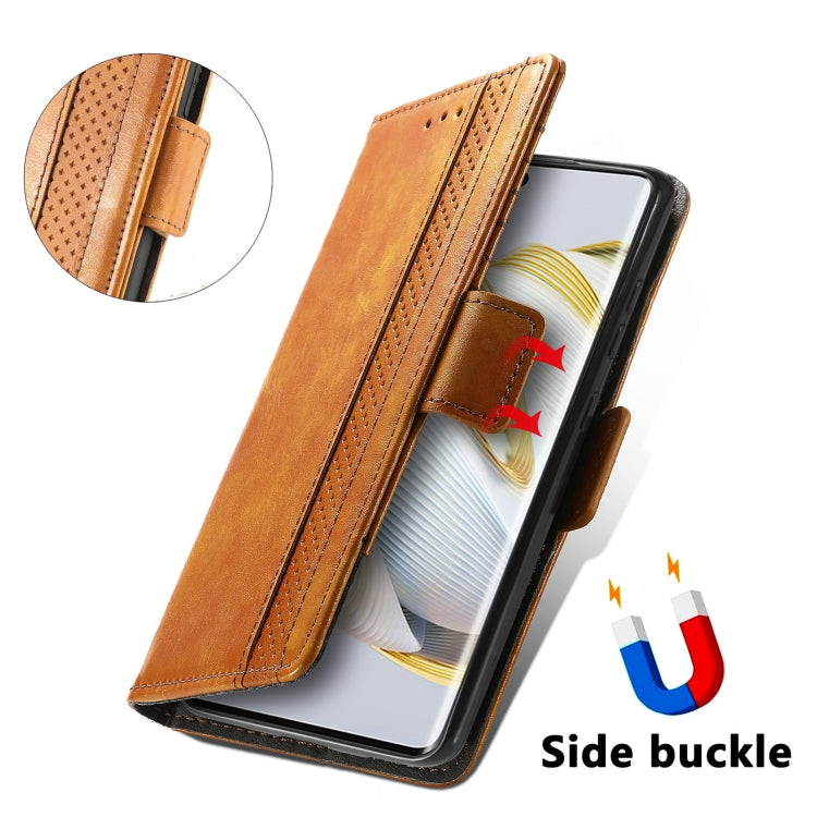 For Huawei  Nova 10 CaseNeoSplicing Dual Magnetic Buckle Leather Phone Case(Khaki) - Huawei Cases by buy2fix | Online Shopping UK | buy2fix