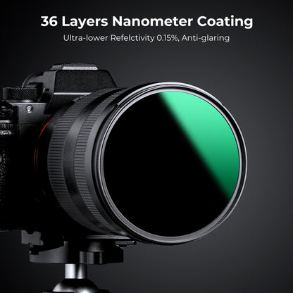 K&F CONCEPT KF01.1995 82mm Nano-X PRO Series ND1000 Filter HD Ultra-Thin Copper Frame 36-Layer Coating Anti-Reflection Green Film - Camera Accessories by K&F | Online Shopping UK | buy2fix