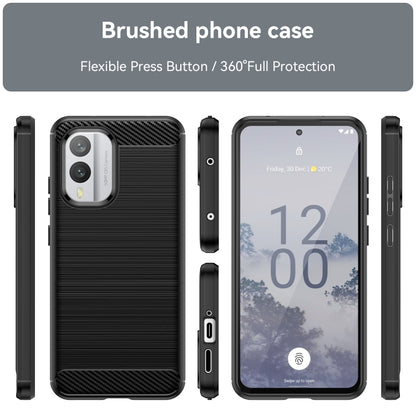 For Nokia X30 5G Brushed Texture Carbon Fiber TPU Phone Case(Black) - Nokia Cases by buy2fix | Online Shopping UK | buy2fix