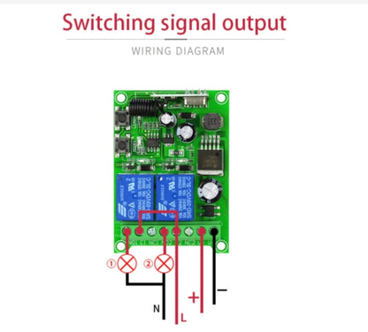 DC 12V 24V 48V Universal Electric Door RF Wireless Remote Control Relay Receiver Set - Consumer Electronics by buy2fix | Online Shopping UK | buy2fix