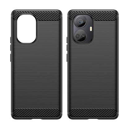 For Realme 10 Pro+ Brushed Texture Carbon Fiber TPU Phone Case(Black) - Realme 10 Pro+ Cases by buy2fix | Online Shopping UK | buy2fix