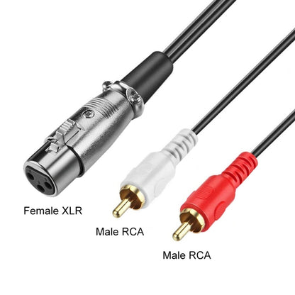 JUNSUNMAY 2 RCA Male to XLR Female Stereo Audio Cable, Cable Length:1.5m -  by JUNSUNMAY | Online Shopping UK | buy2fix