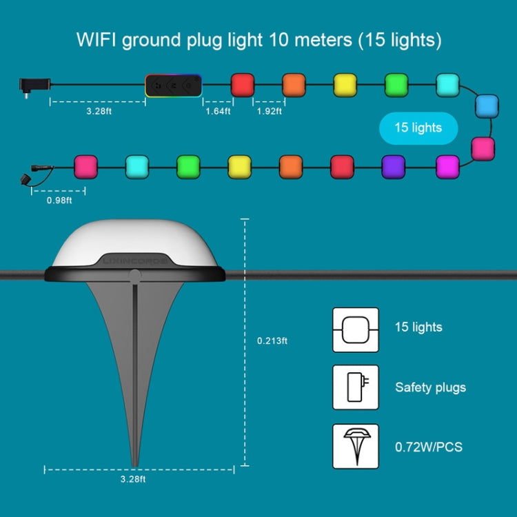 CP01 Outdoor WIFI Smart APP Control Garden Lamp Music Sync Outdoor Ground Lights(EU Plug) - Buried Lights by buy2fix | Online Shopping UK | buy2fix