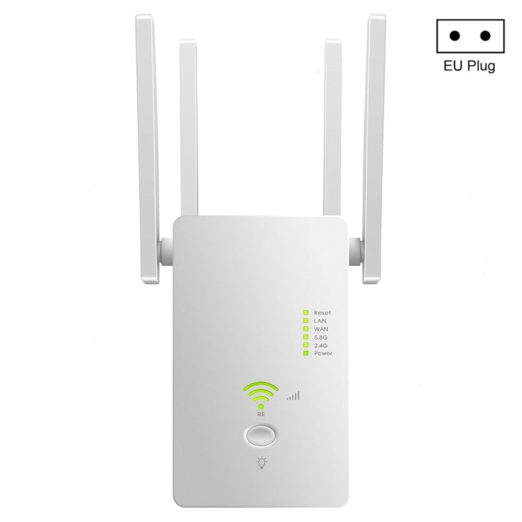 U6 5Ghz Wireless WiFi Repeater 1200Mbps Router Wifi Booster 2.4G Long Range Extender(EU Plug) -  by buy2fix | Online Shopping UK | buy2fix