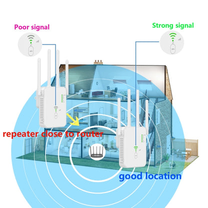 U10 1200Mbps Signal Booster WiFi Extender WiFi Antenna Dual Band 5G Wireless Signal Repeater(US Plug) -  by buy2fix | Online Shopping UK | buy2fix