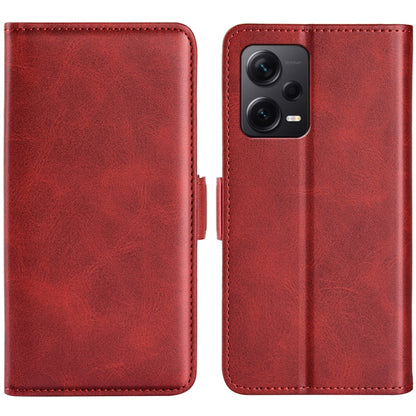 For Xiaomi Redmi Note 12 Pro+ Dual-side Magnetic Buckle Horizontal Flip Leather Phone Case(Red) - Note 12 Pro+ Cases by buy2fix | Online Shopping UK | buy2fix