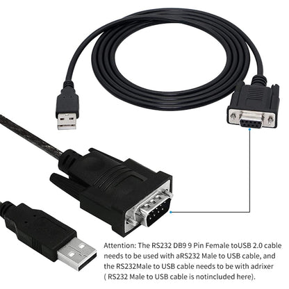 JUNSUNMAY 6 Feet RS232 DB9 Female to USB 2.0 Cable Only Use for Programmable Logic Controller - RS485 / RS232 Series by JUNSUNMAY | Online Shopping UK | buy2fix